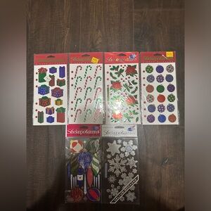 [Lot of 6] RARE Collectible Stickopotamus Christmas Winter Theme Sticker Sheets